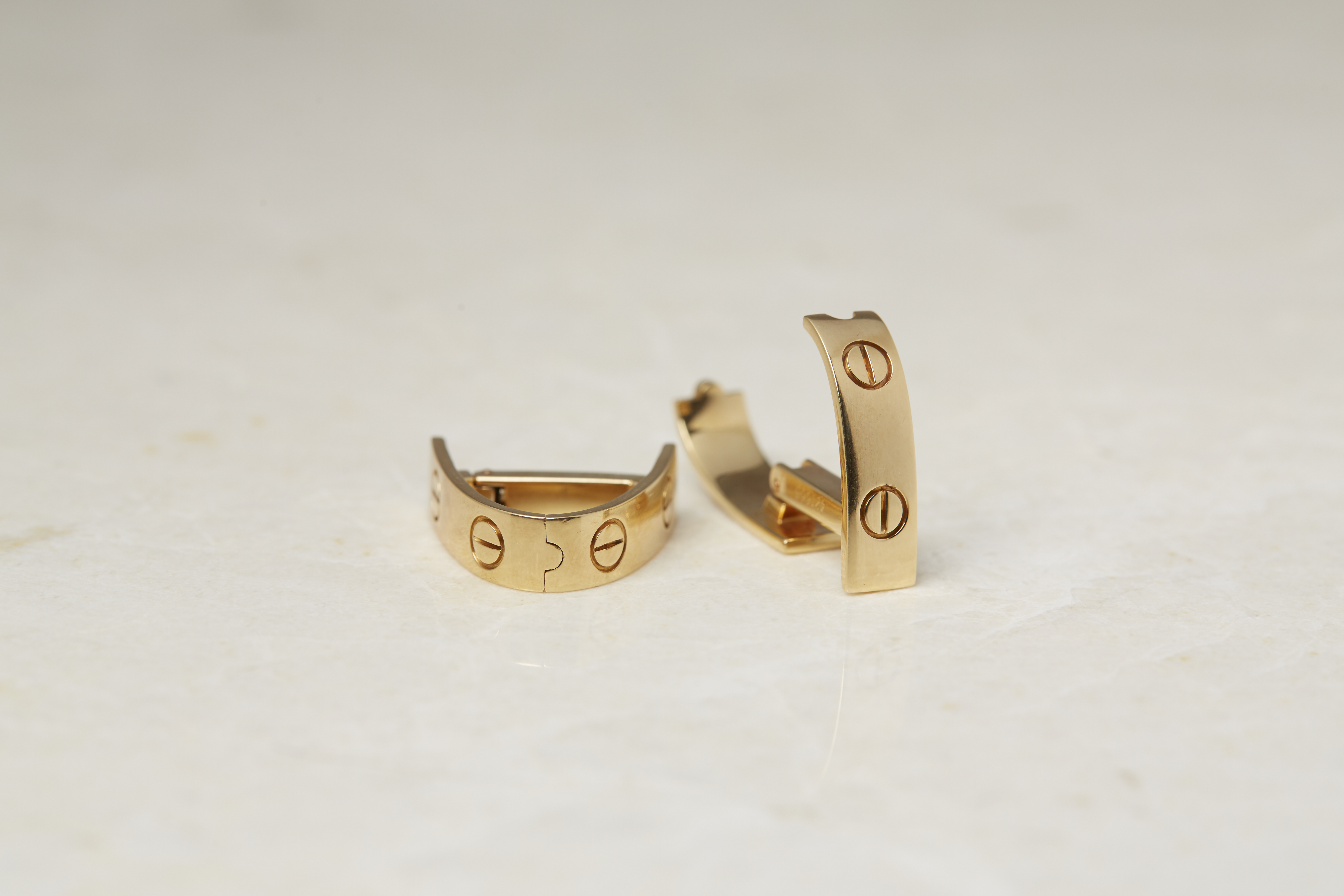 Cartier 18k Yellow Gold Love Cufflinks - Image 3 of 19