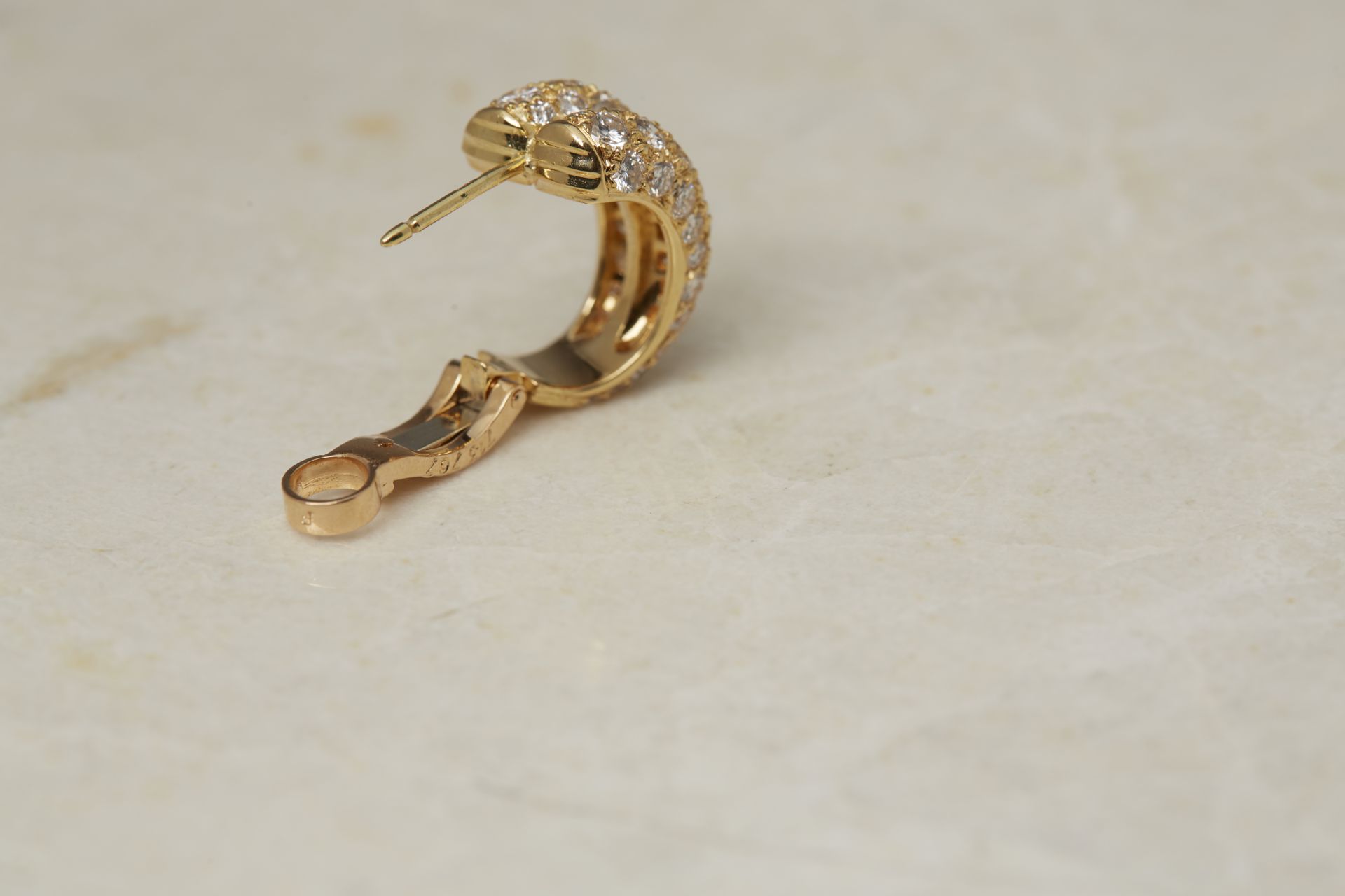 Cartier 18k Yellow Gold Diamond Double Hoop Earrings - Image 3 of 22