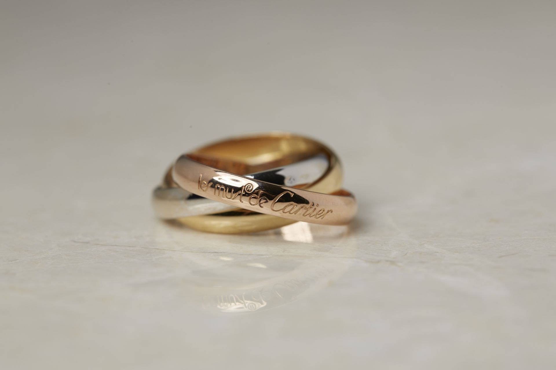 Cartier 18k Yellow, White & Rose Gold Trinity Ring - Image 6 of 18