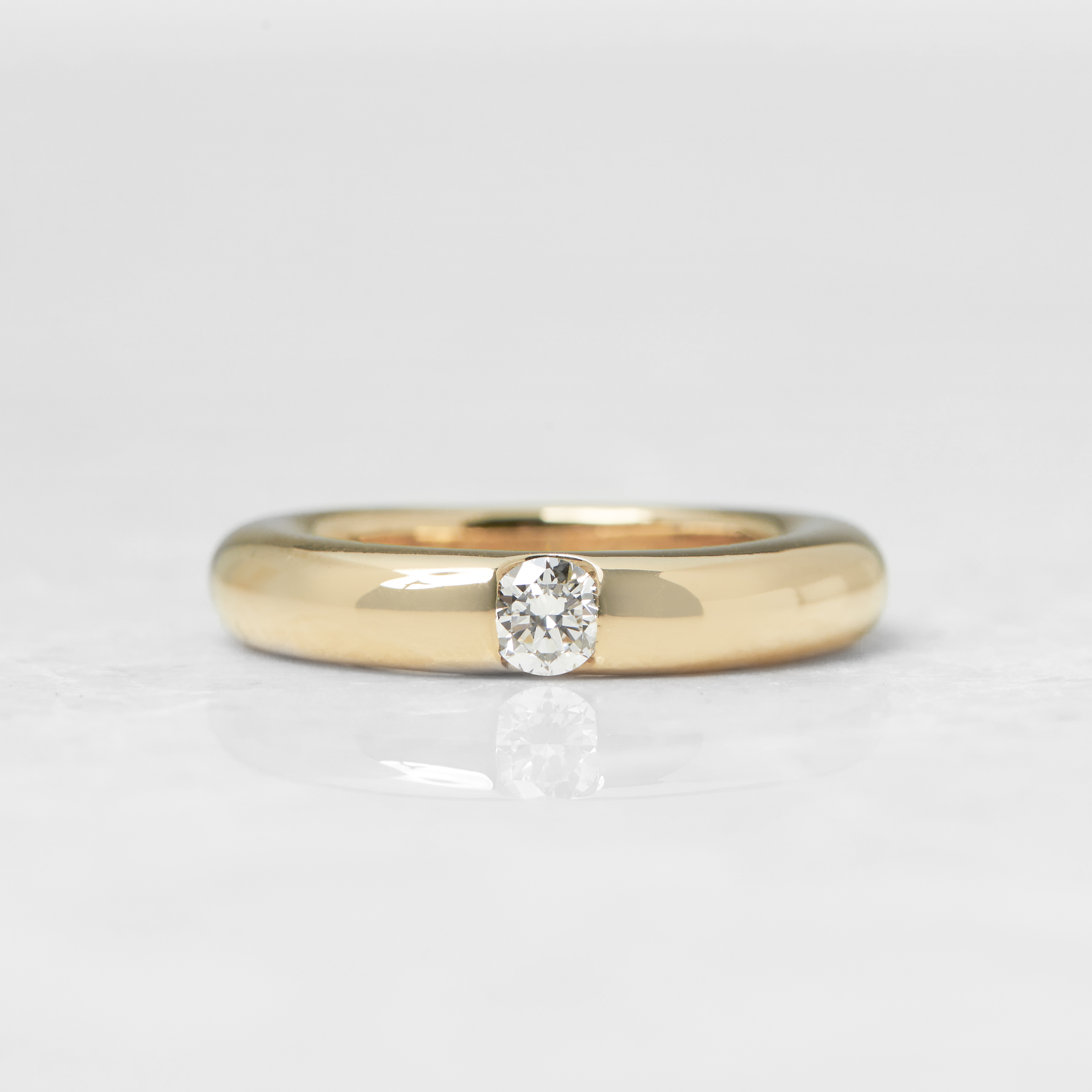 Cartier 18k Yellow Gold 0.25ct Diamond Stackable Elipse Ring - Image 2 of 6