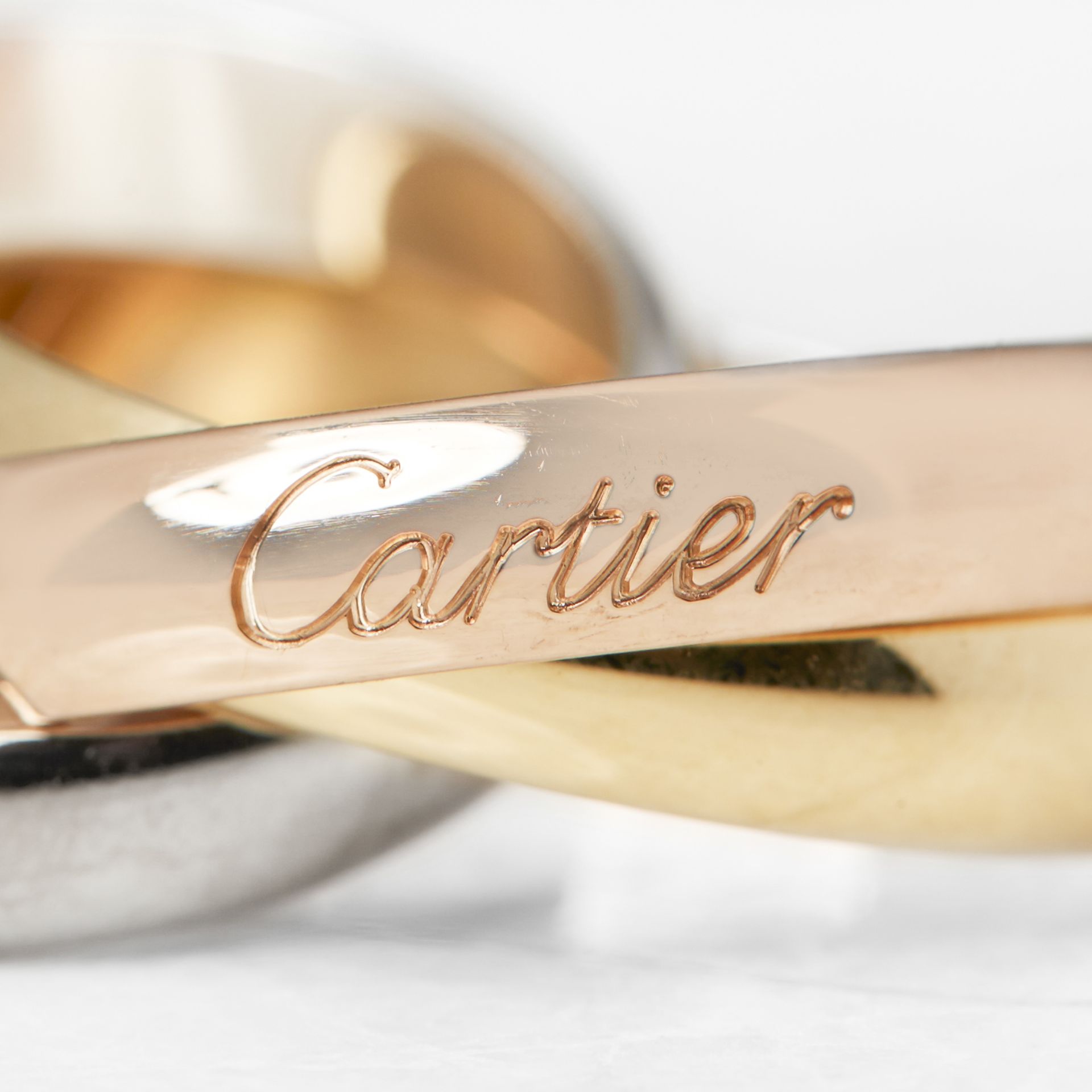 Cartier 18k Yellow, White & Rose Gold Trinity Ring - Image 9 of 17
