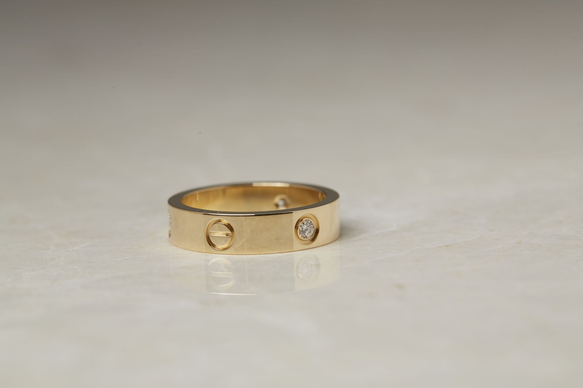 Cartier 18k Yellow Gold 3 Diamond Love Ring - Image 3 of 11