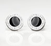 Montblanc Stainless Steel Black Onyx Iconic Cufflinks