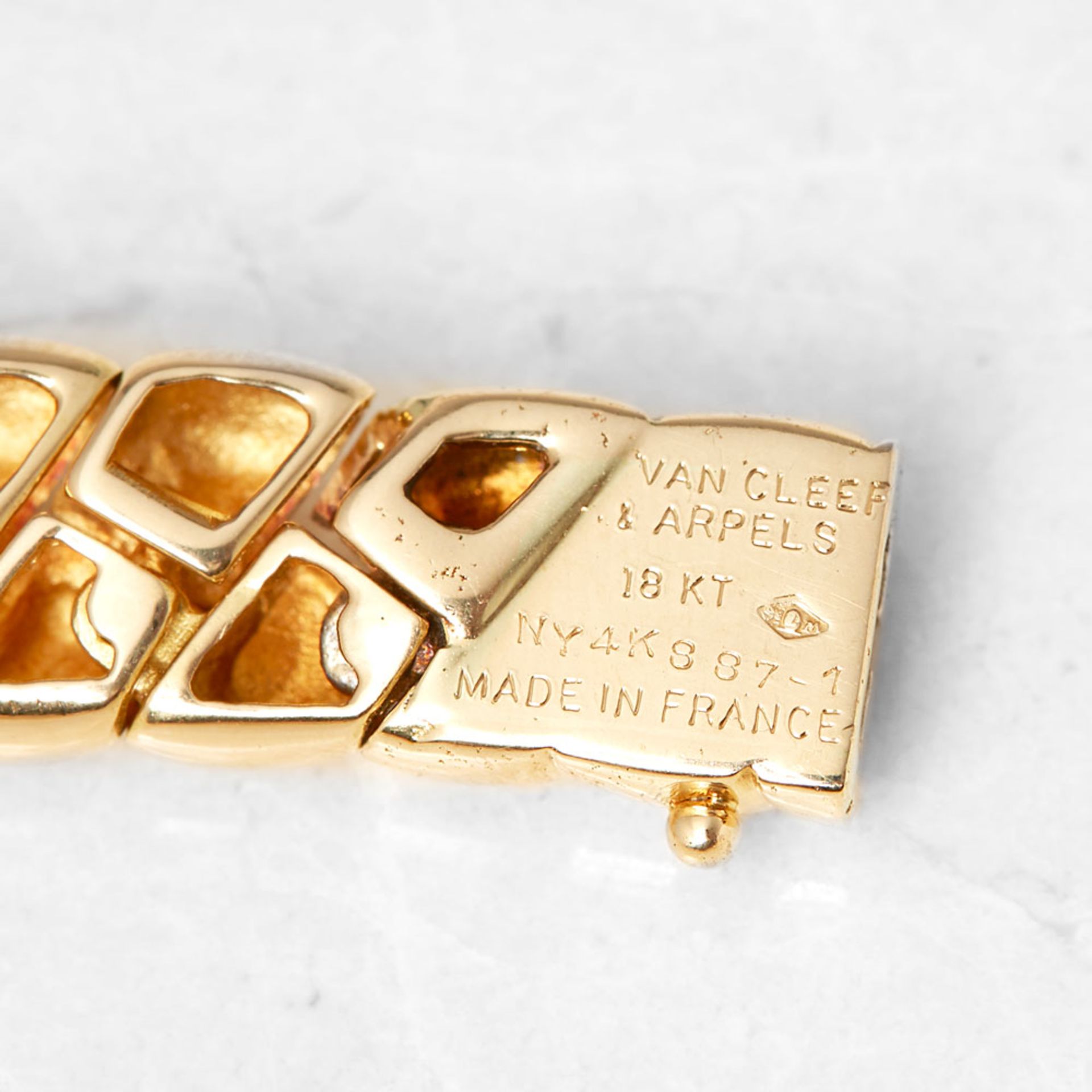 Van Cleef & Arpels 18k Yellow Gold Diamond Link Necklace - Image 5 of 5