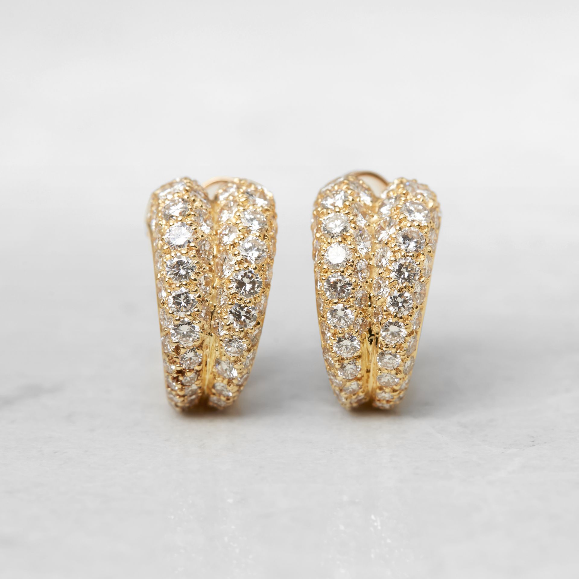 Cartier 18k Yellow Gold Diamond Double Hoop Earrings - Image 22 of 22