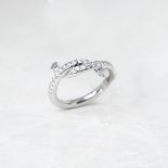 Cartier 18k White Gold 0.32ct Diamond Entrelac's Ring