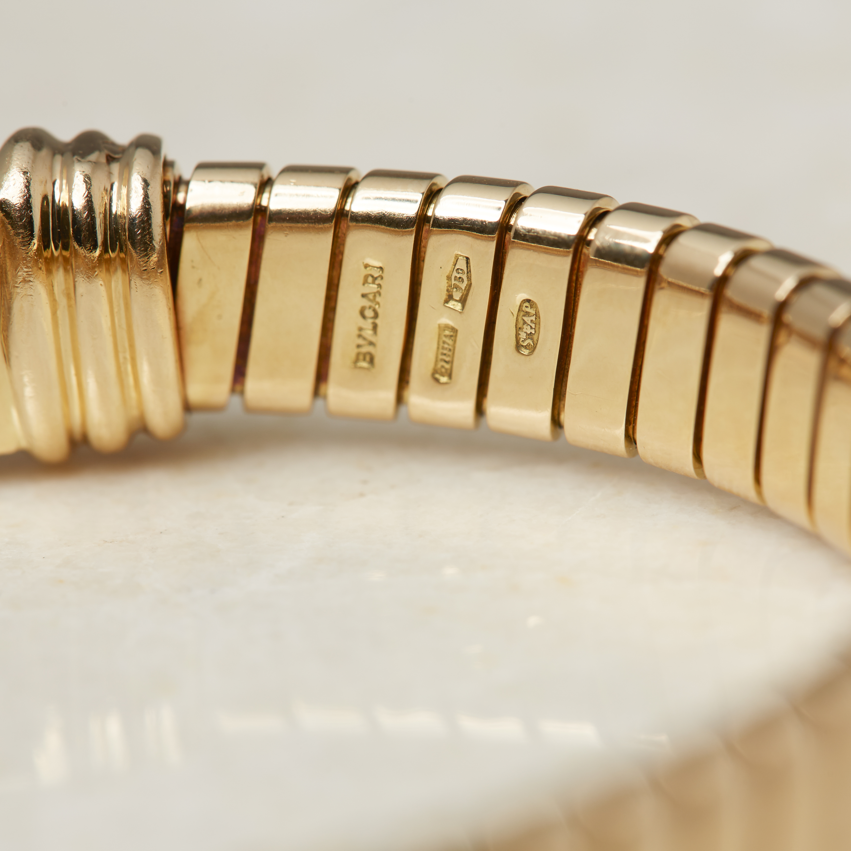 BulgarI 18k Yellow Gold Diamond Cuff Bracelet - Image 8 of 9