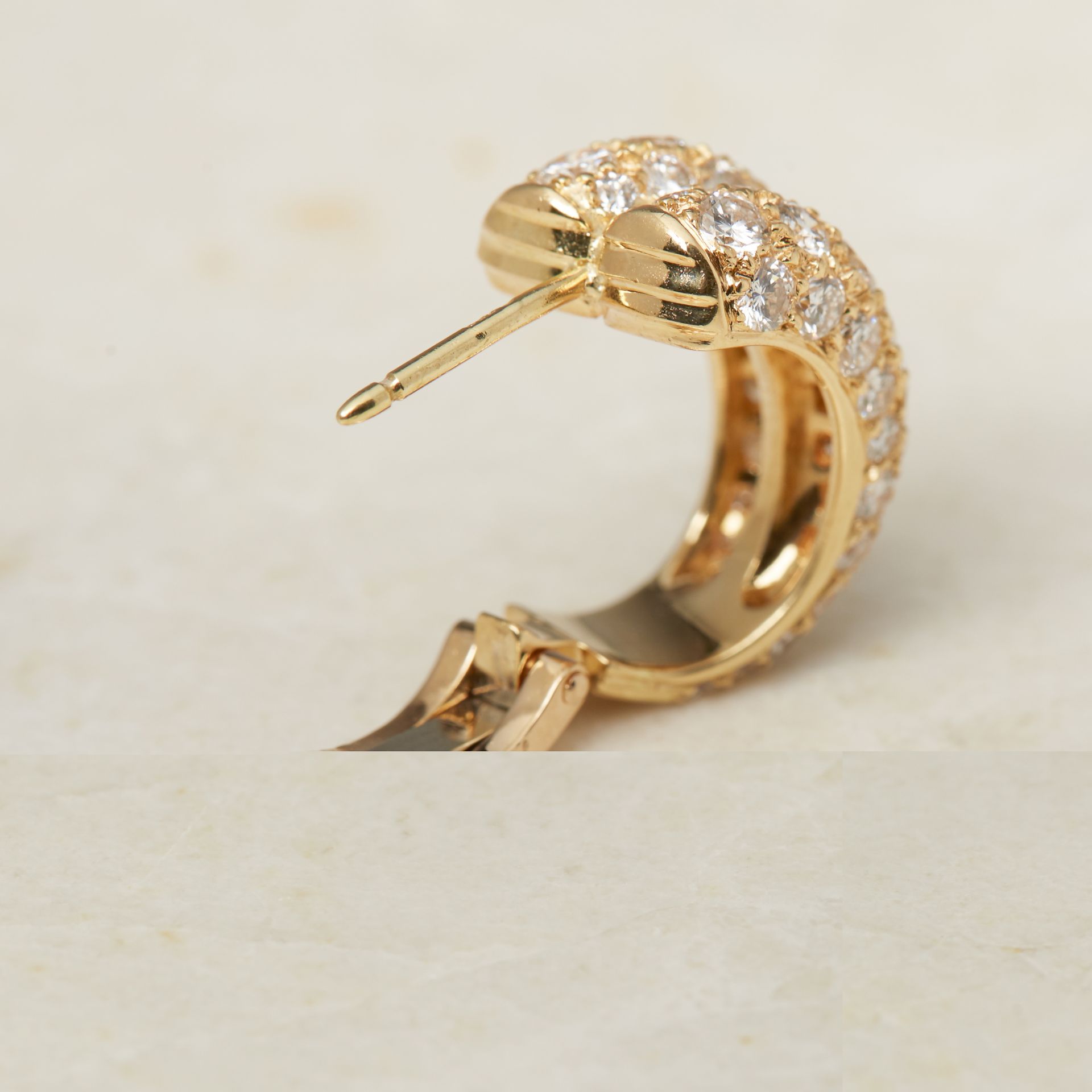 Cartier 18k Yellow Gold Diamond Double Hoop Earrings - Image 13 of 22