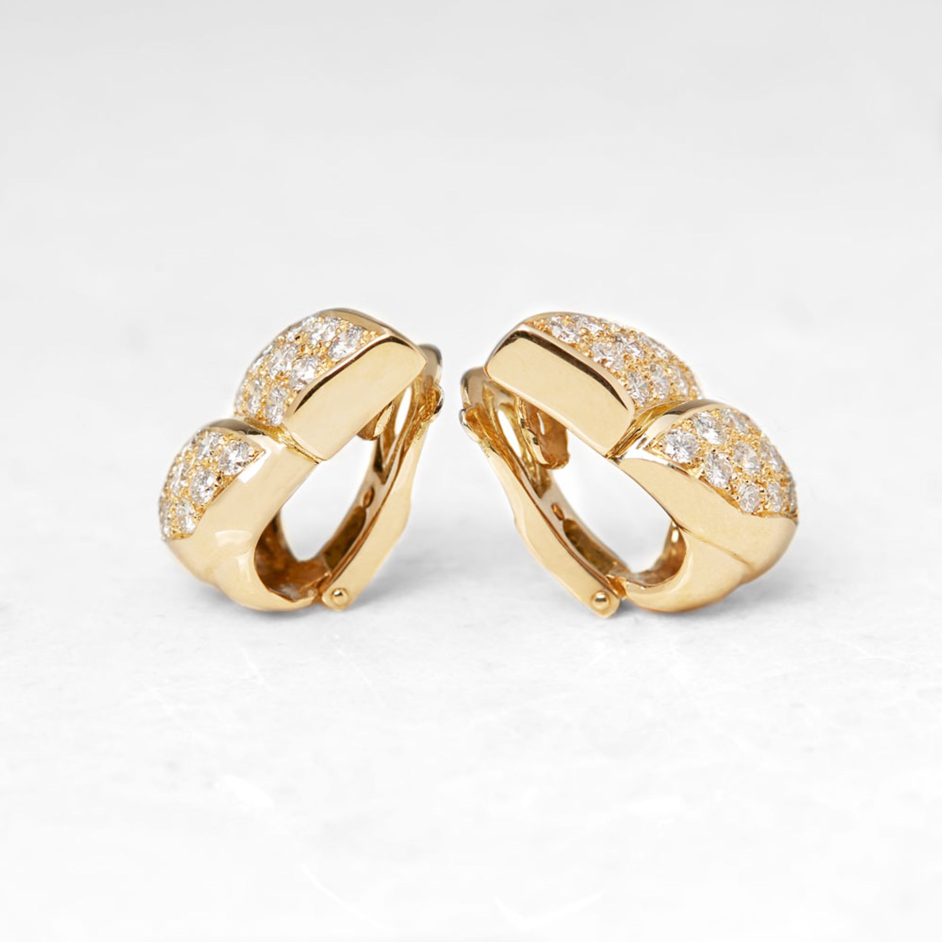 Van Cleef & Arpels 18k Yellow Gold Diamond Earrings - Image 2 of 7