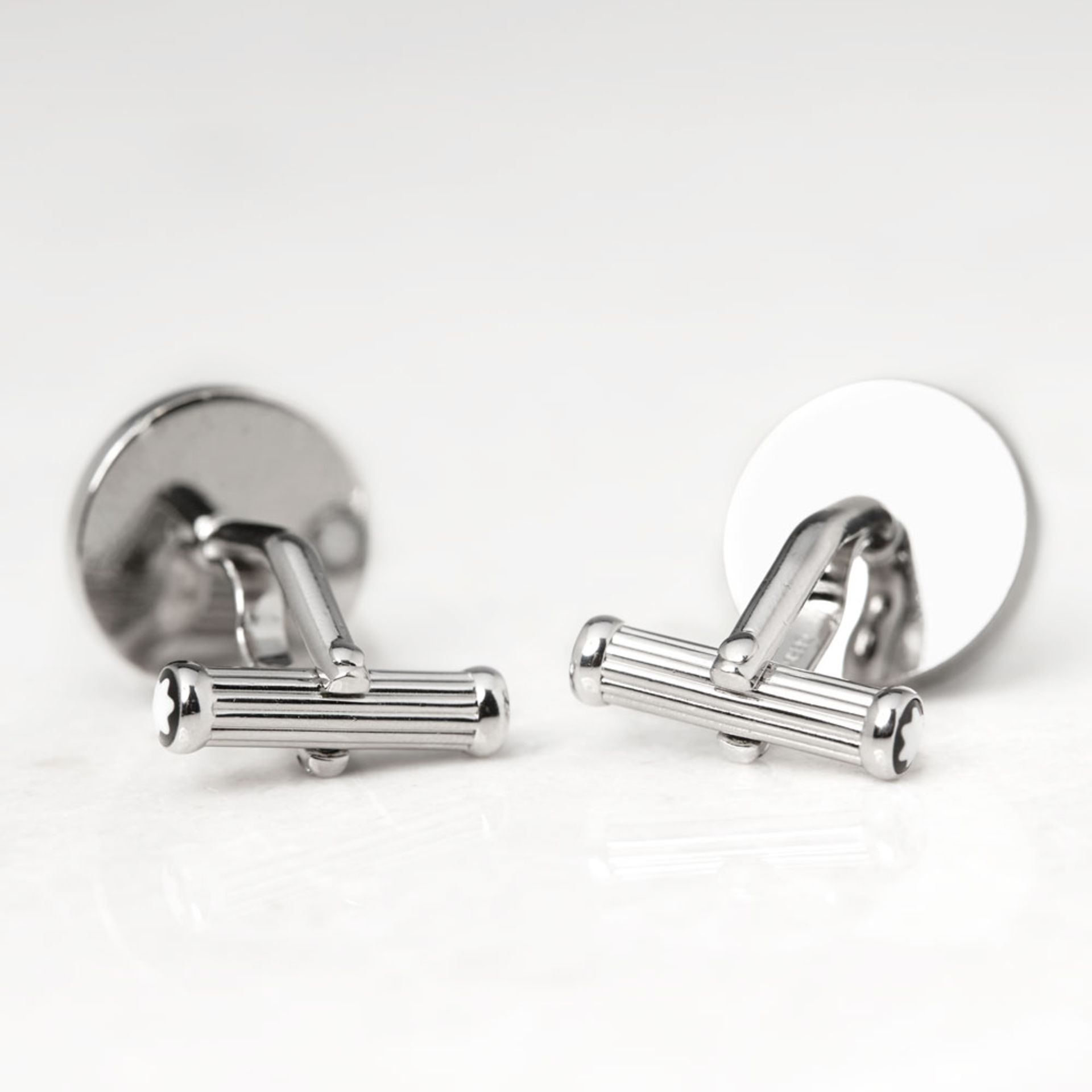 Montblanc Stainless Steel Black Onyx Iconic Cufflinks - Image 3 of 4