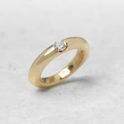 Cartier 18k Yellow Gold 0.25ct Diamond Stackable Elipse Ring