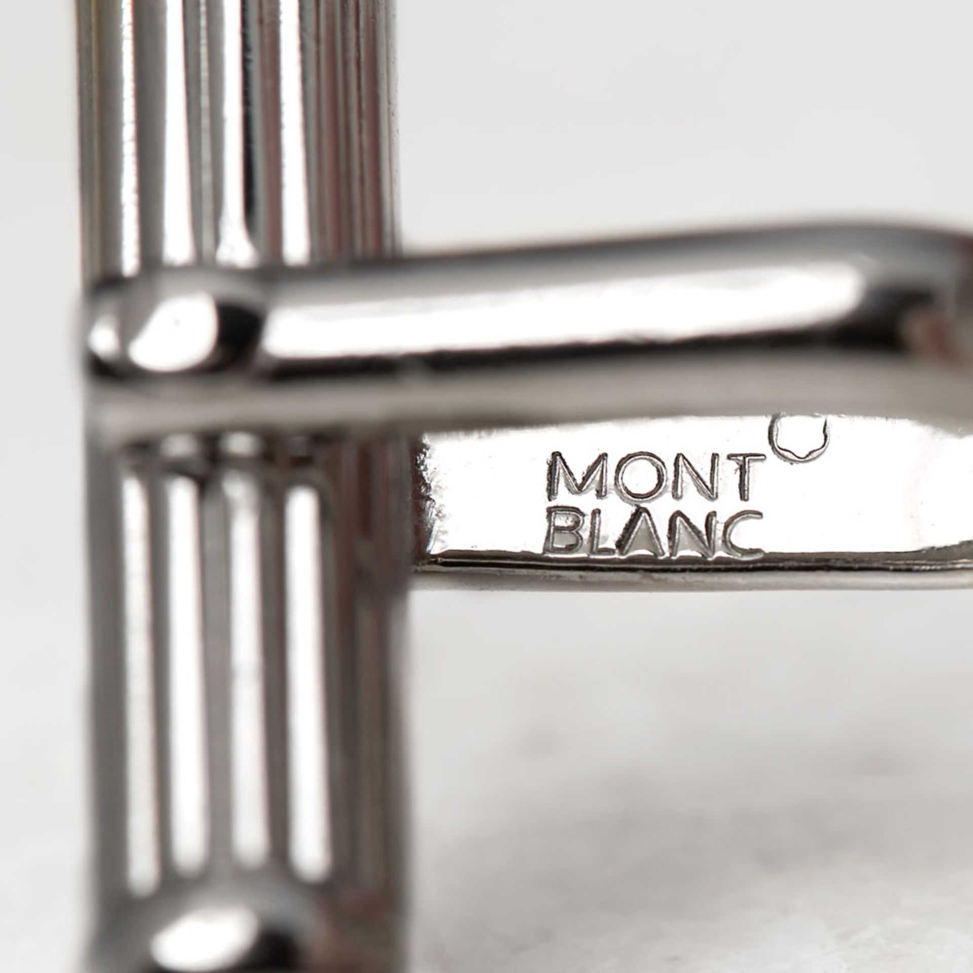 Montblanc Stainless Steel Black Onyx Iconic Cufflinks - Image 4 of 4