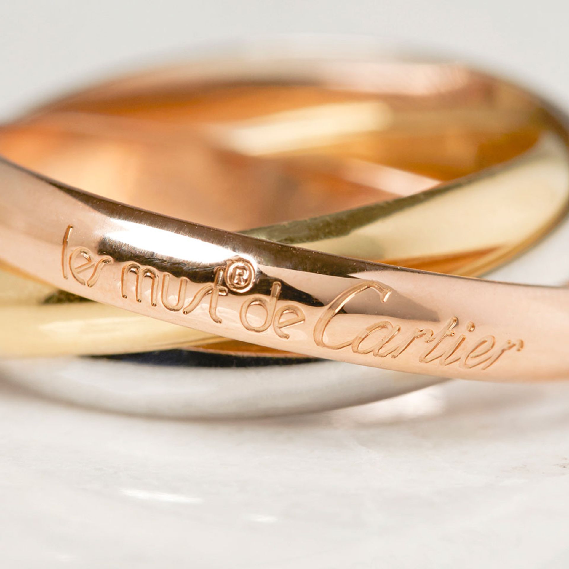 Cartier 18k Yellow, White & Rose Gold Trinity Ring - Image 5 of 6