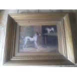 Antique oil on canvas petrified cat, signed by an unknown artist, 56 x 46cm