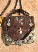 Two antique Moroccan saddle bags made from Camel leather