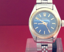 Ladies Rolex Oyster Perpetual stainless steel with Gold bezel