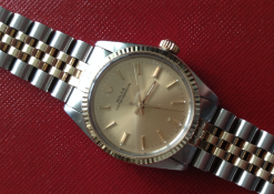 Rolex Midsize Oyster Perpetual Bi Metal Stainless Steel & Gold with Rolex Box & Service Card