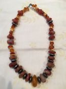 Amber/silver necklace