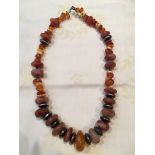 Amber/silver necklace