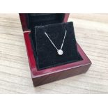 18CT WHITE GOLD ROUND DIAMOND NECKLACE