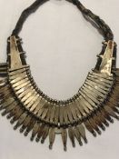 Antique white metal Moroccan necklace, 43 cms in total.