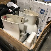 1 Pallet of Boxed pallet, 6-8 toilets, + various other items included