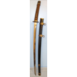 WW2 Japanese Naval Officer's Kai-Gunto Sword With Naval 'Sun Ray' Tsuba , Signed.