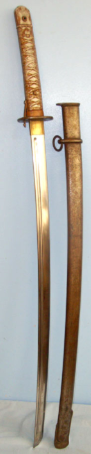 WW2 Japanese NCO's Type 95 Katana With Seki Swords Company & Kokura Arsenal Marks & Scabbard. - Image 3 of 3