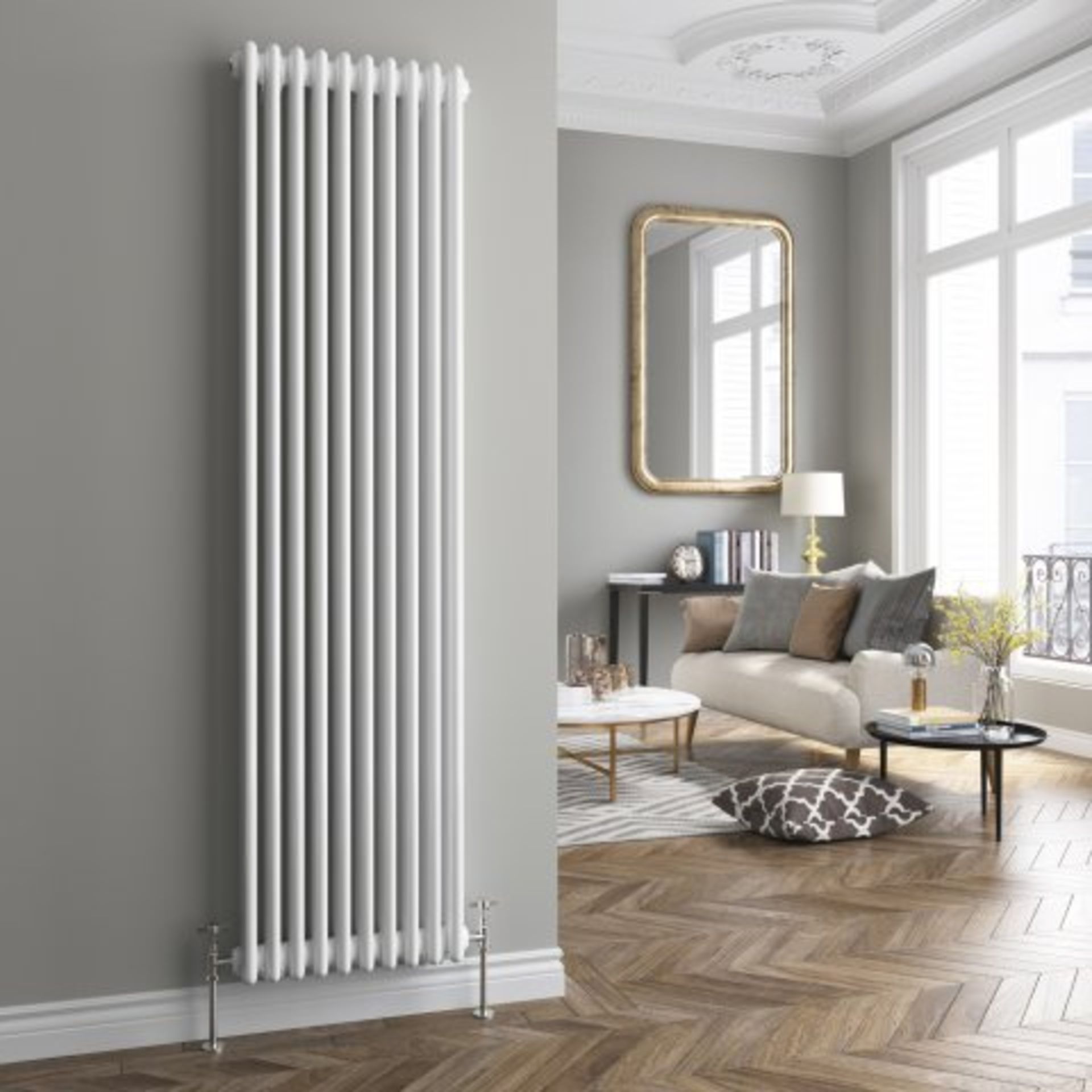 (P5) 1800x468mm White Triple Panel Vertical Colosseum Traditional Radiator. RRP £599.99. Classic - Image 3 of 3