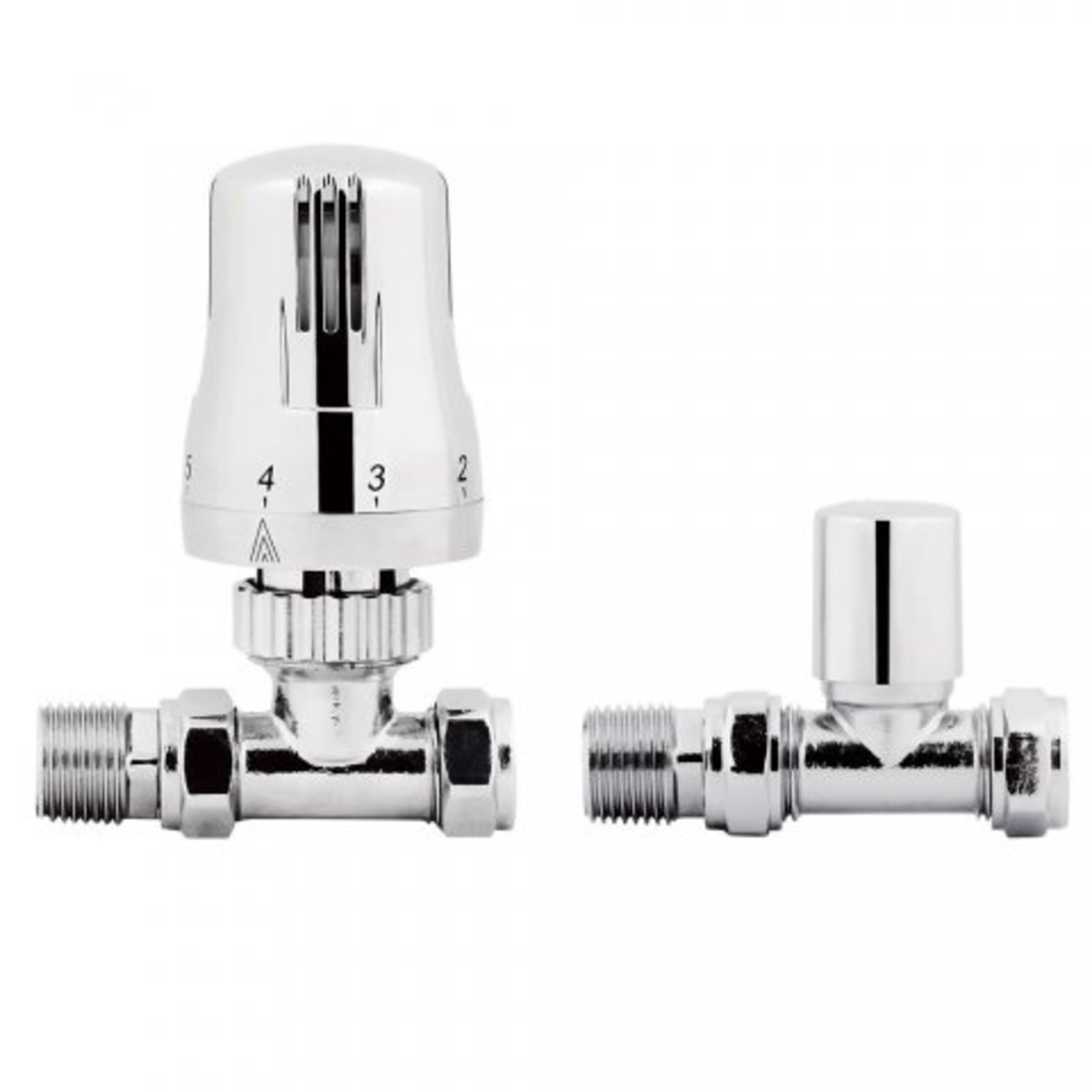 (P72) 15mm Standard Connection Thermostatic Straight Chrome Radiator Valves Made of solid brass, our