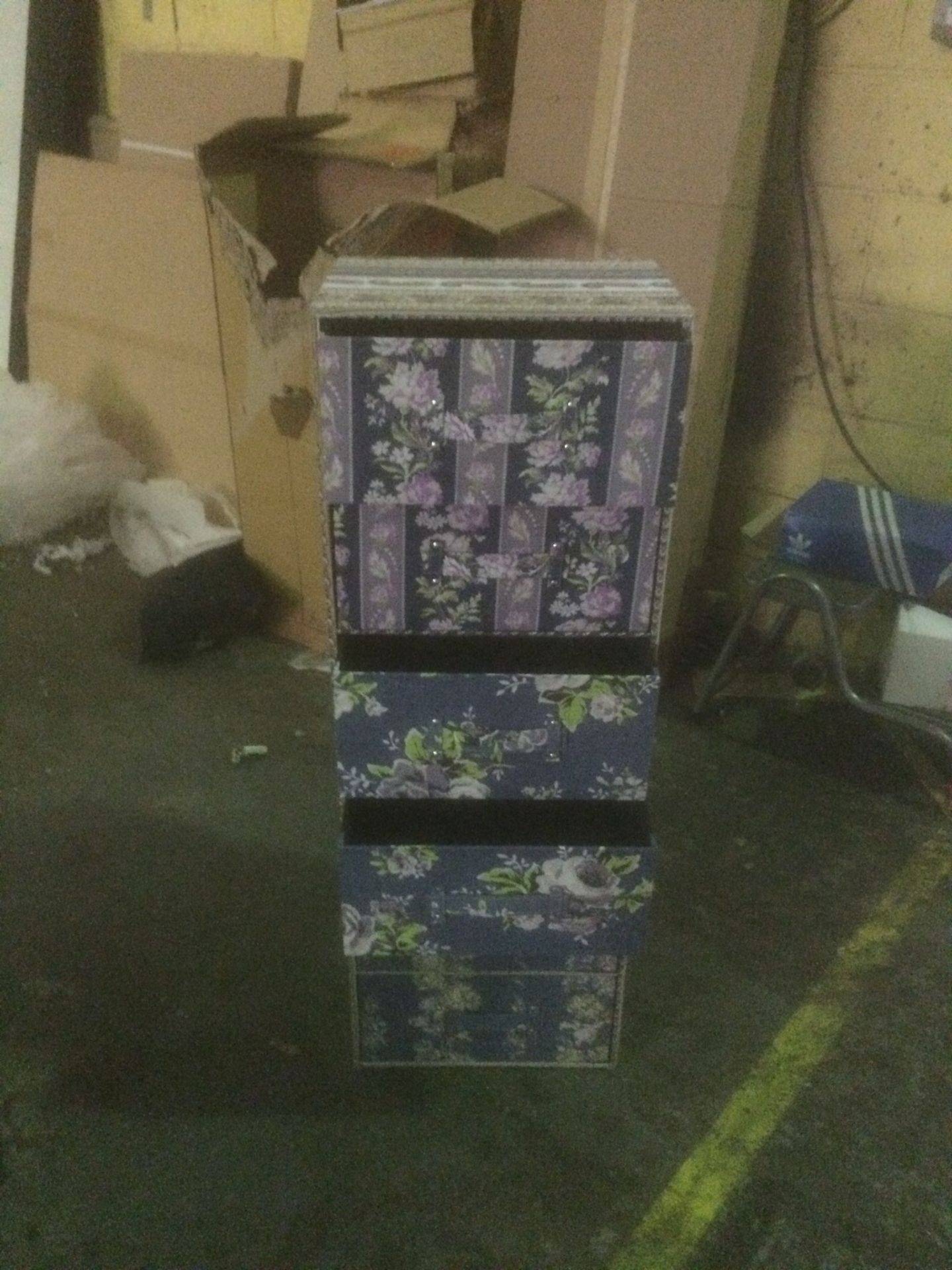 Valiant 5 drawer floral tall boy chest of drawers - Image 3 of 3