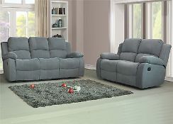 Supreme Valance light grey fabric 3 seater electric reclining sofa