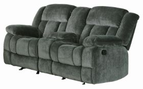 Supreme Valance dark grey 2 seater sofa with console.
