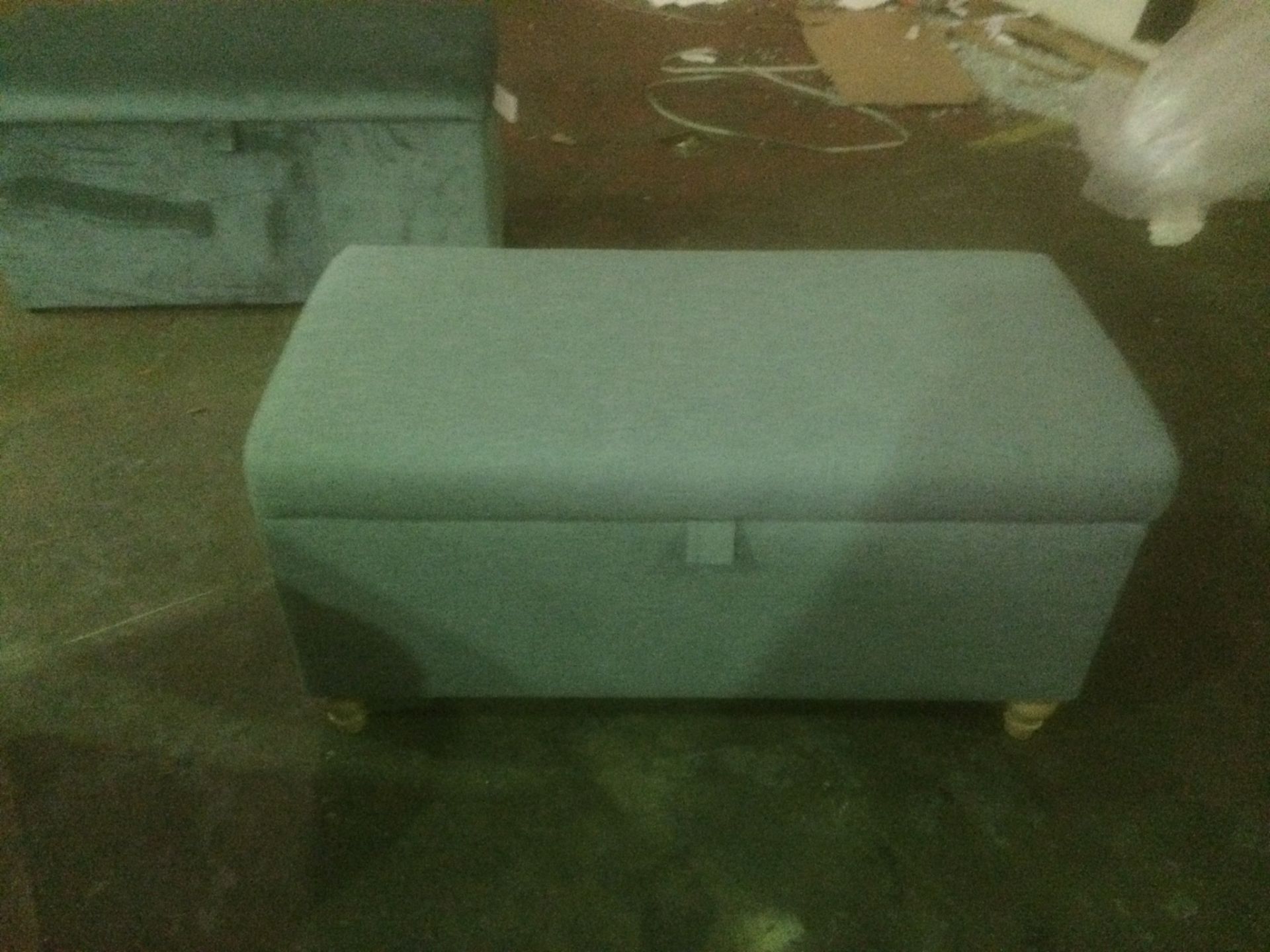 Carpenter light blue ottoman storage box