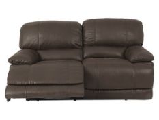 Boston expresso 2 seater brown leather air reclining sofa