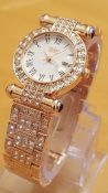 BRAND NEW LADIES ROUND FACE ROSE GOLD DIAMENTE WATCH BY SOFTECH QL1155 - RRP £149