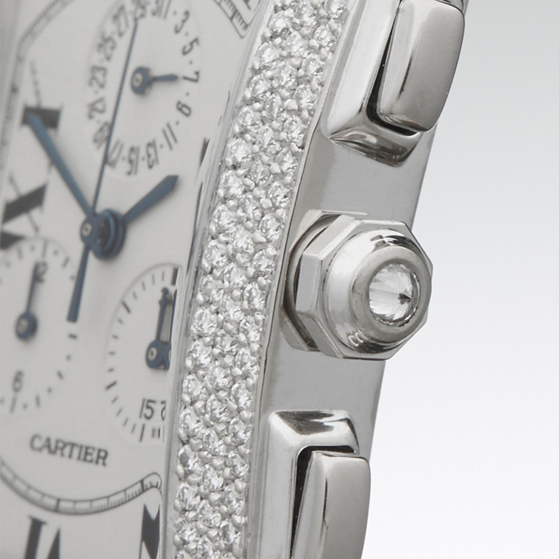 Cartier Tank Americaine After set Pave Diamonds 26mm 18k White Gold W2603356 or 2312 - Image 4 of 8