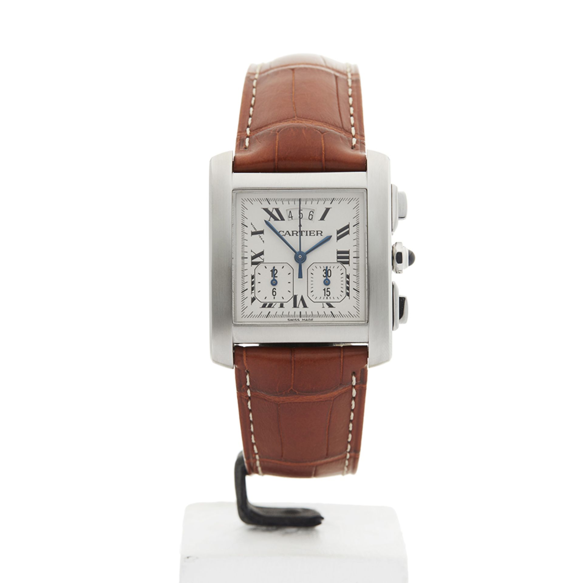 Cartier Tank Francaise Chronoflex 30mm Stainless Steel 2531