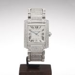 Cartier Tank Francaise Automatic Diamonds 28mm 18k White Gold 2366