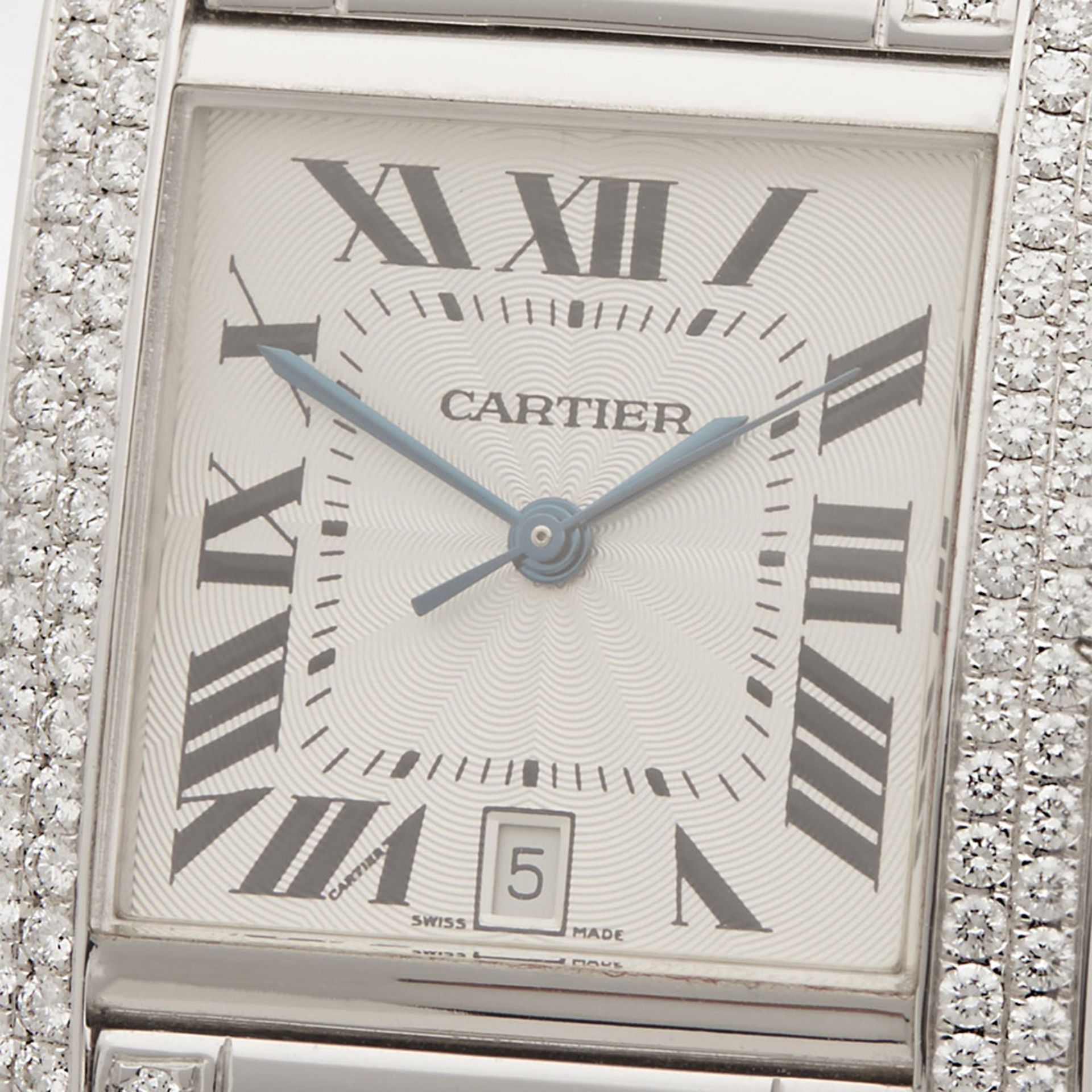 Cartier Tank Francaise Automatic Diamonds 28mm 18k White Gold 2366 - Image 3 of 10