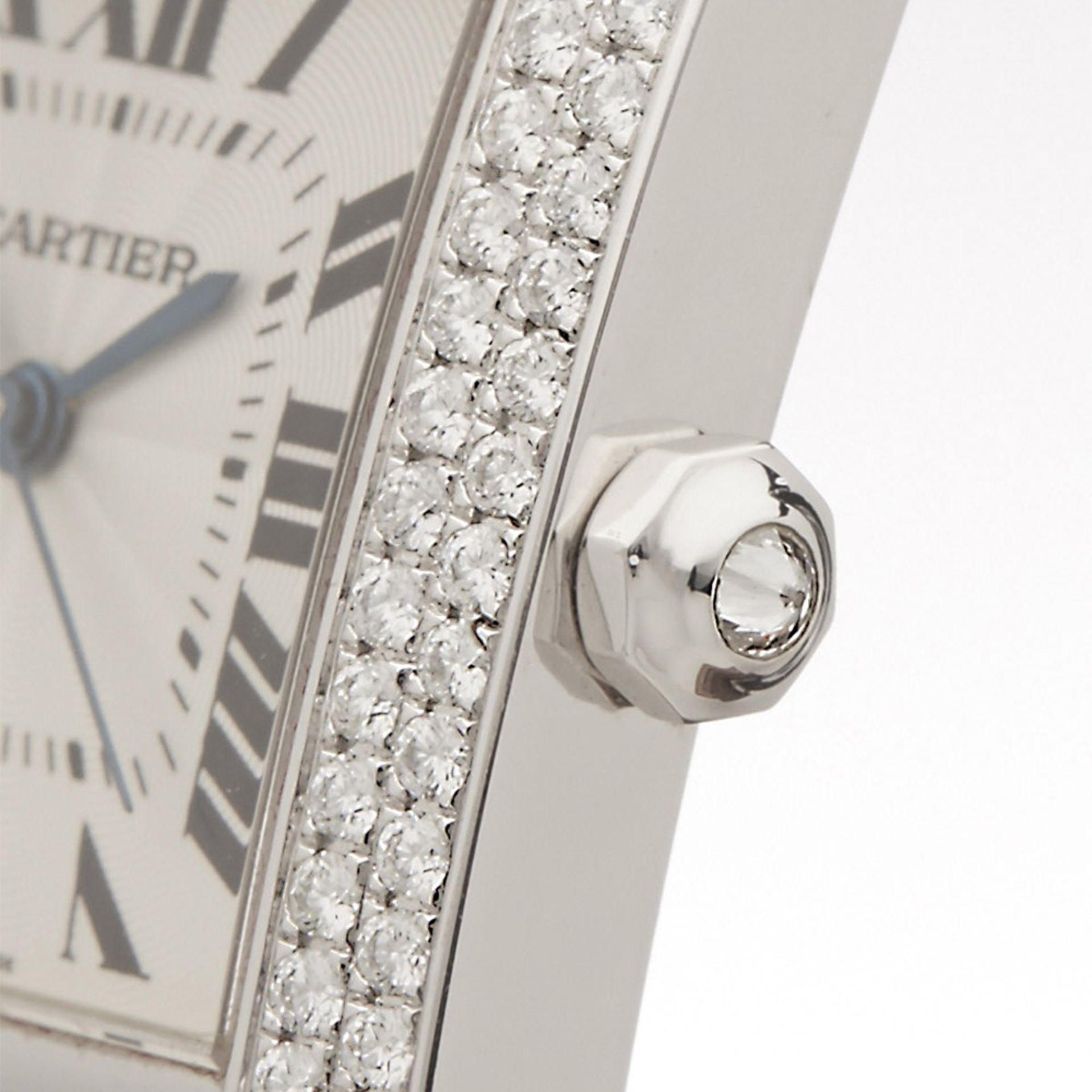 Cartier Tank Francaise Automatic Diamonds 28mm 18k White Gold 2366 - Image 4 of 10