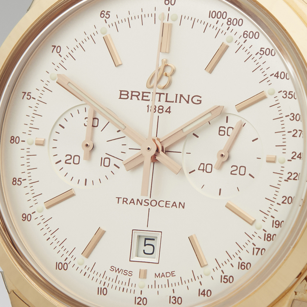 Breitling Transocean Chronograph 38 38mm 18k Rose Gold R4131012 - Image 3 of 9