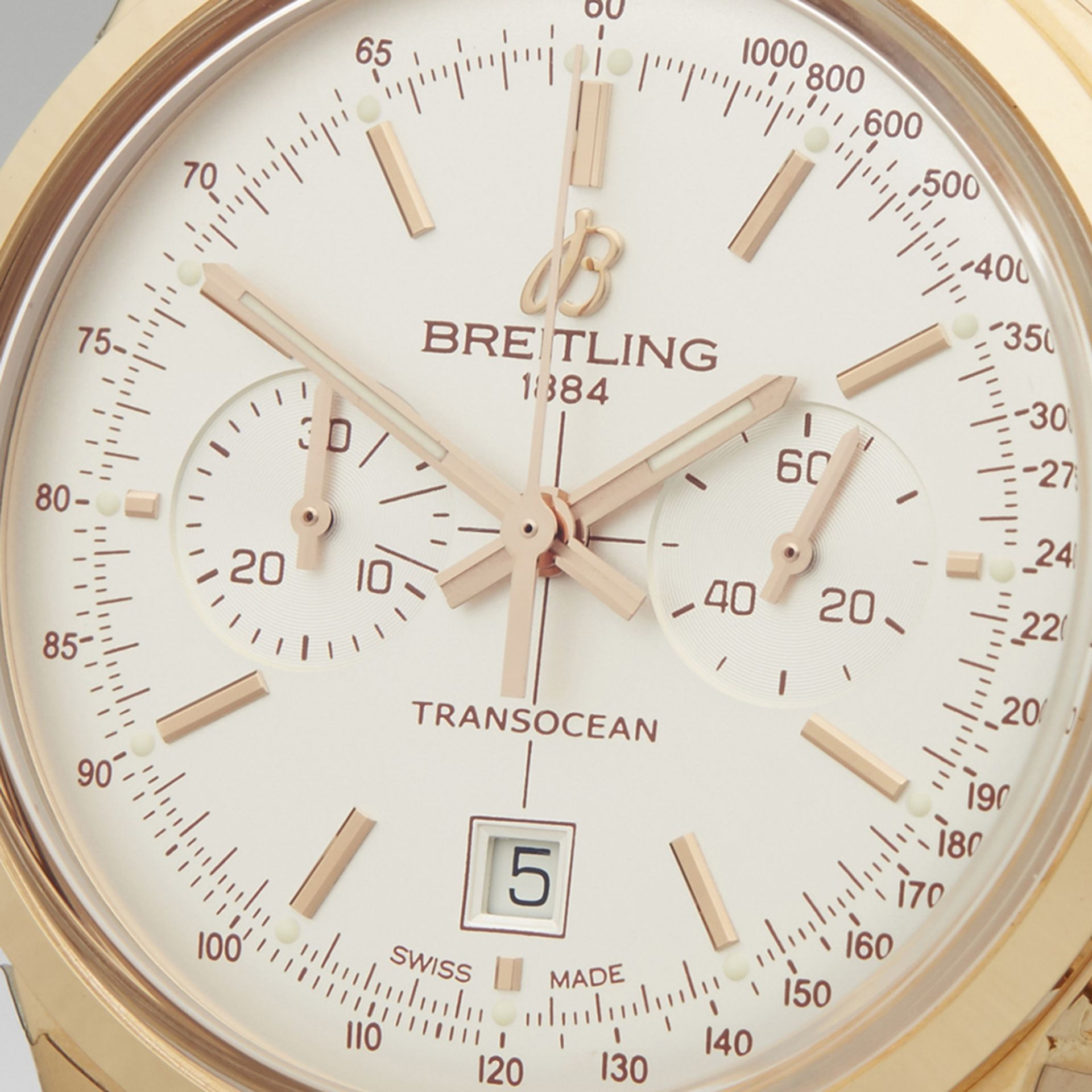 Breitling Transocean Chronograph 38 38mm 18k Rose Gold R4131012 - Image 3 of 9