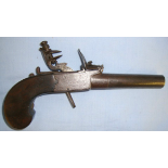 C1820 English, Steel Framed .38 Bore Flintlock Pocket Pistol With Screw Off Barrel