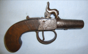Mid 1800's English, .47" Bore, Percussion Pocket Pistol With Screw Off Barrel By Smith Of Newcastle.