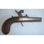 1792-1815 English .43" Bore Percussion Pocket Pistol With Screw Off Barrel & Concealed Trigger