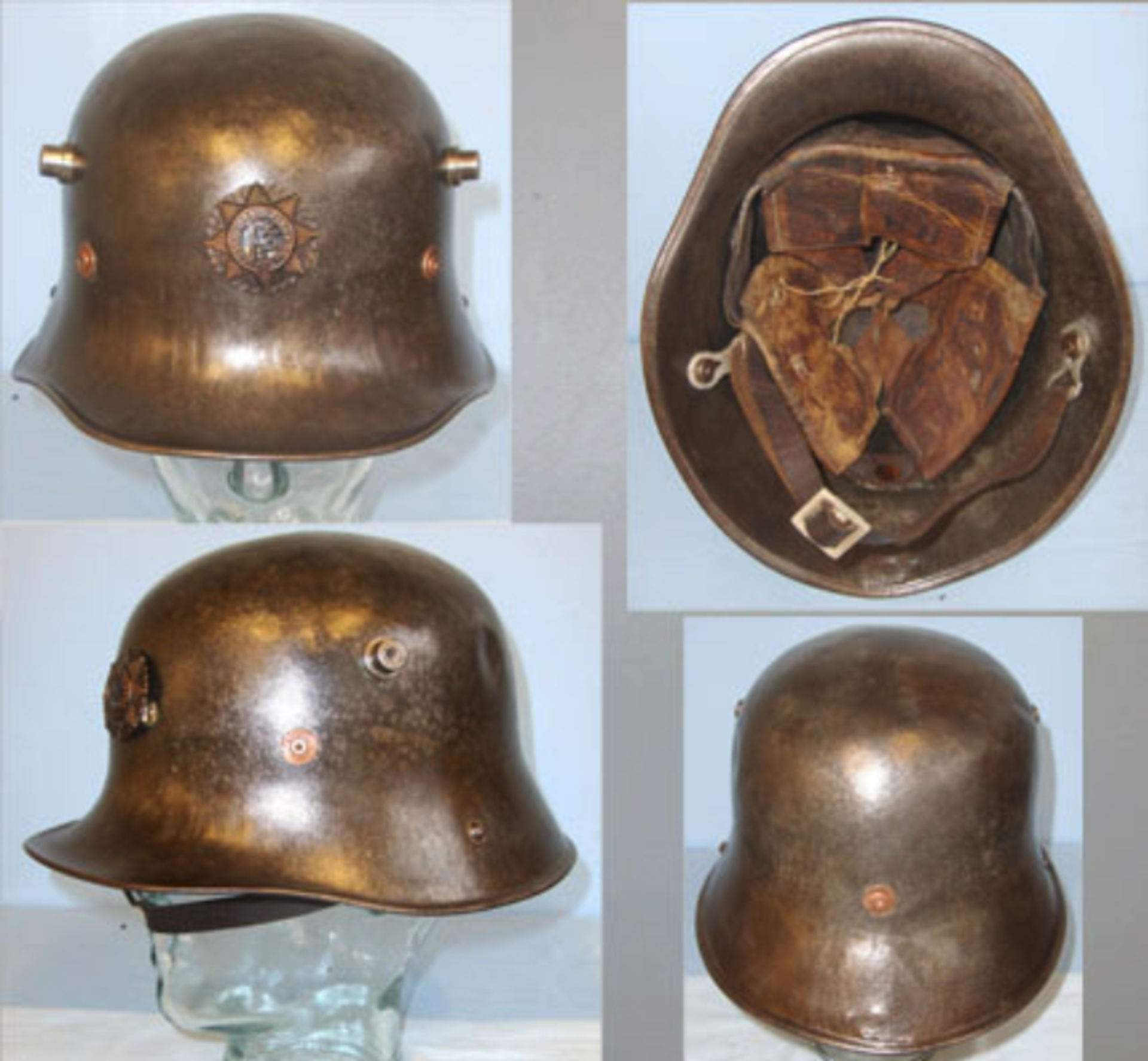Irish Free State Model 1927 Vickers Steel Helmet With Chin Strap, Liner & Irish Free State Badge. - Image 3 of 3
