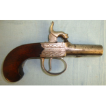 Mid 1800's English, .45" Bore, Percussion Pocket Pistol With Screw Off Barrel By Holbeach Blinthorn.