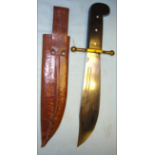 WW2 U.S. Kinfolks V-44 Combat / Survival Bowie Knife & Scabbard