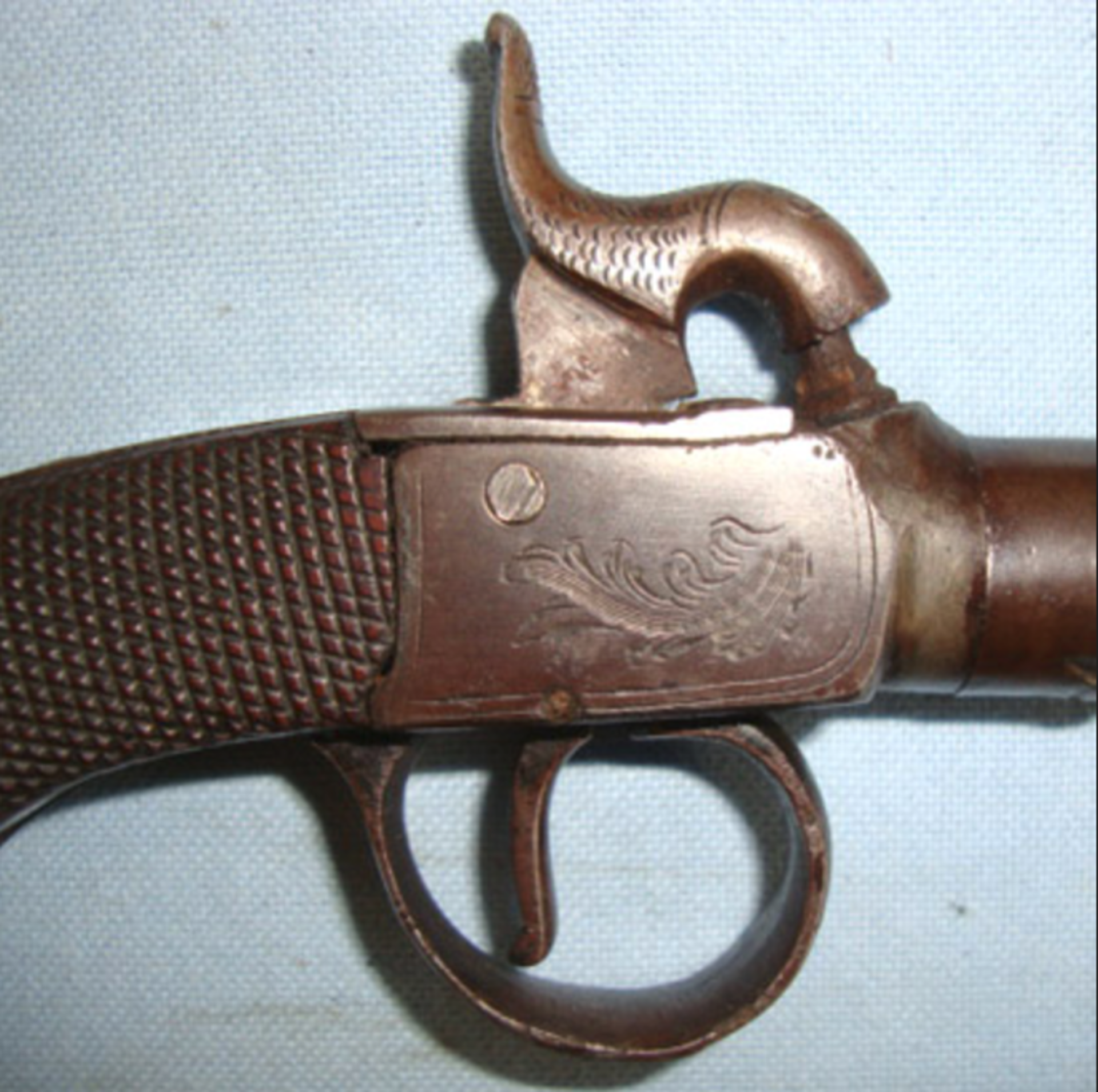 Mid 1800's, English .45" Bore Box Lock Percussion Pocket Pistol With Screw Off Barrel - Image 2 of 3